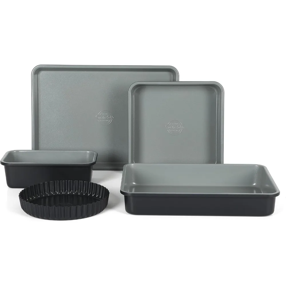 

Набор форм для выпечки Essential из углеродистой стали с внутренней частью премиум-класса с антипригарным покрытием - серый