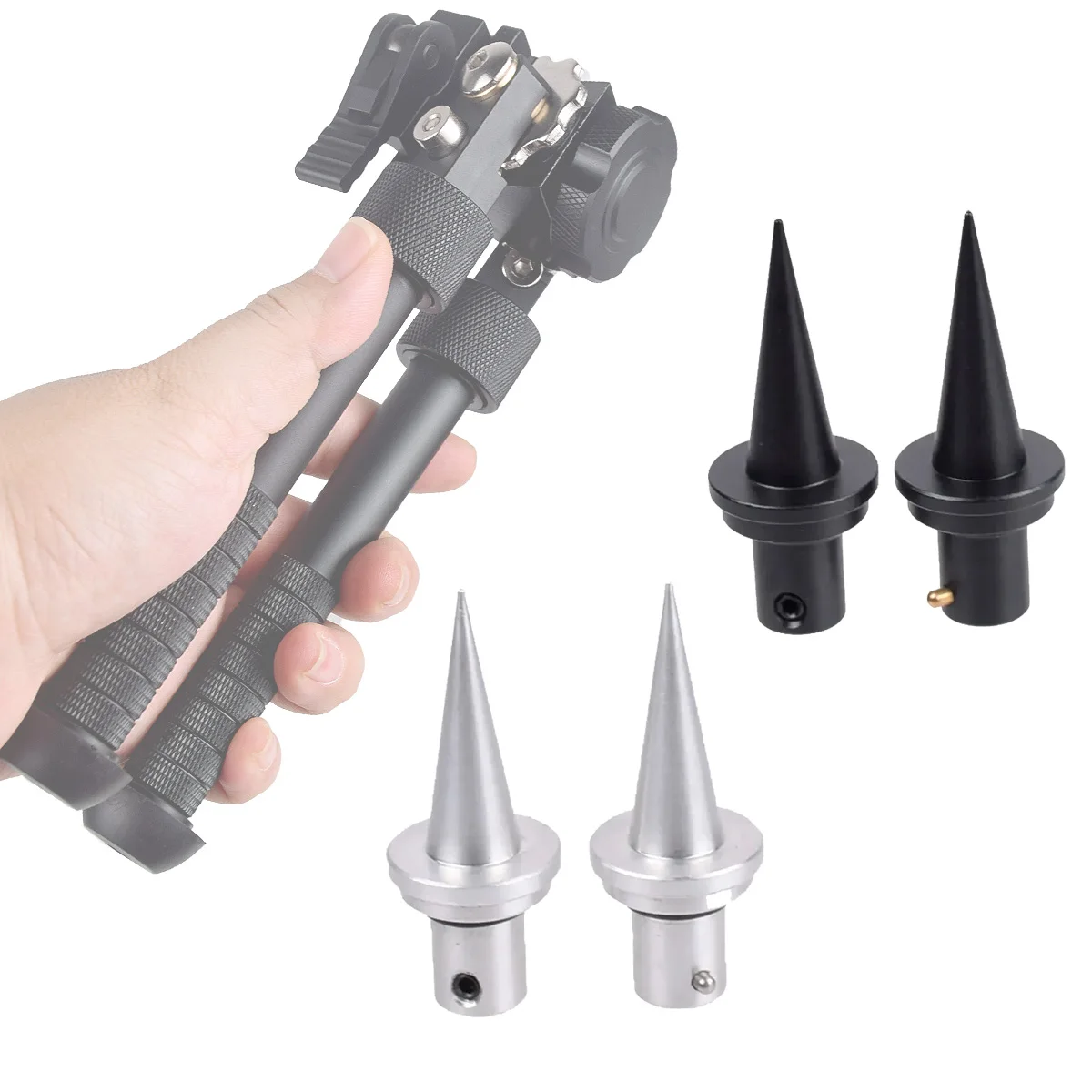 Tactical Bipod Spikes Feet Rif*e Gun Holder Adapter Quick Install Release Replacement For Quick Detach Lever Hunting Accessories