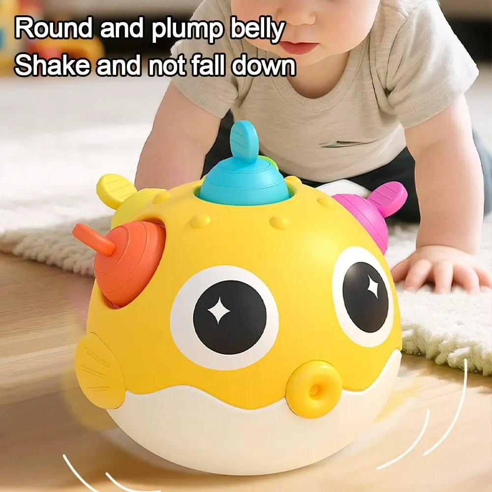 Audiovisuelles Training Roly-Poly-Babyspielzeug mit Klingeln, stoßfest, für Neugeborene, Glocke, Schleifen von Zähnen, Handübungen, Wackelspielzeug
