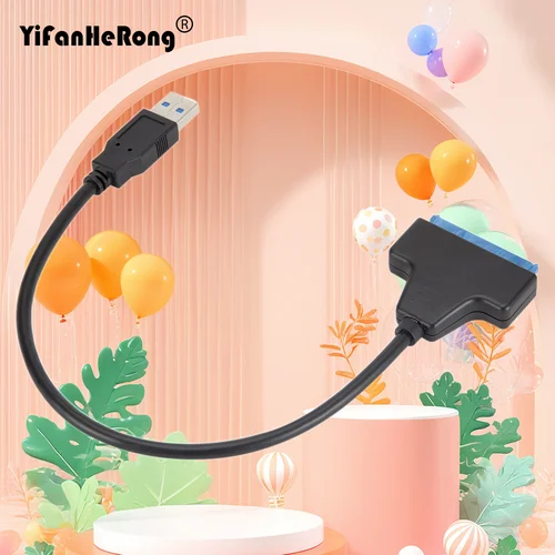 Cable SATA a USB 3.0 de hasta 6 Gbps para disco duro SSD HDD externo de 2,5 pulgadas Adaptador de 22 pines a Sata III para PC