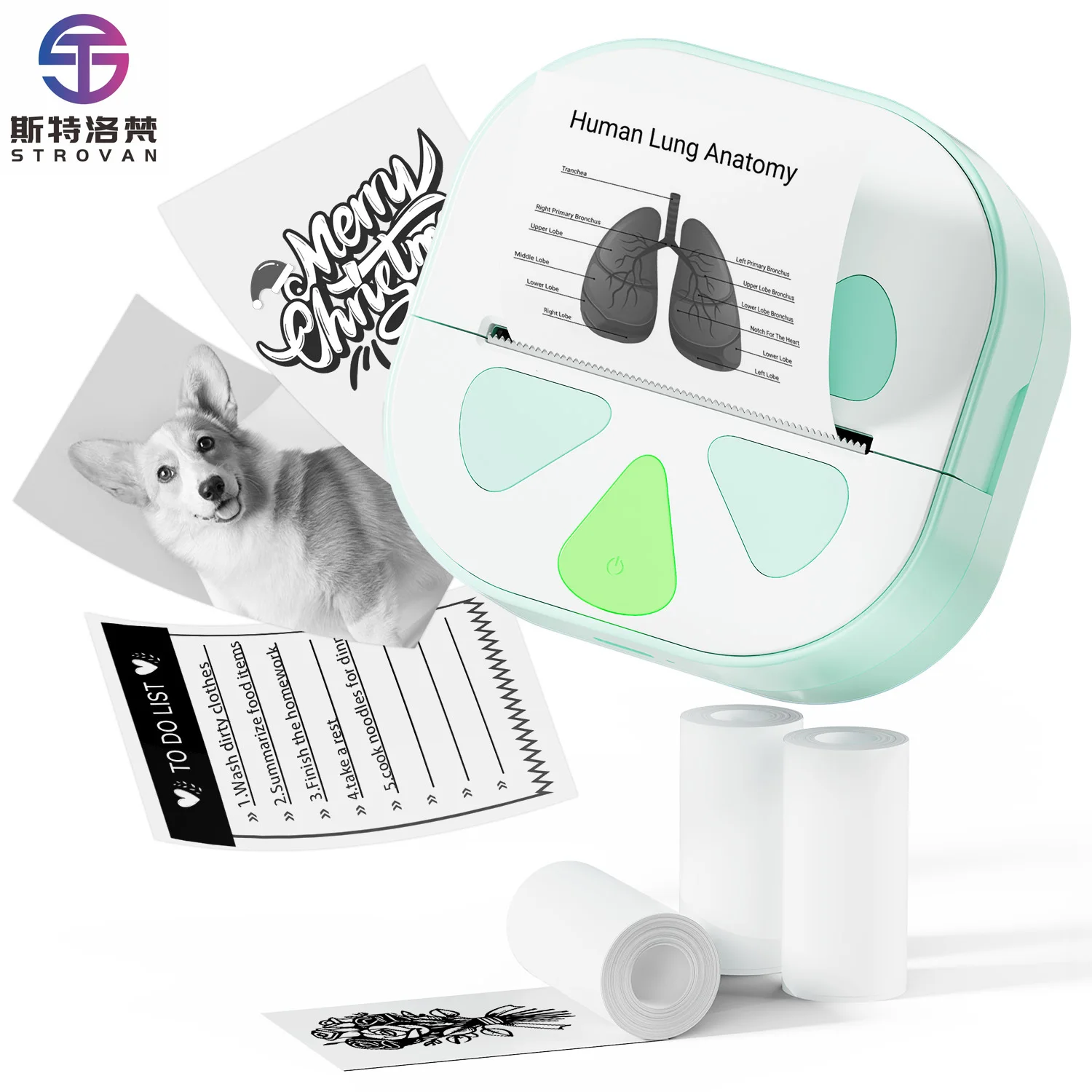 D20 Mini Thermal Sticker Printer 48mm Effective Printing Width 30mm Maximum Media Diameter 57mm for Meeting Notes Photo Labels