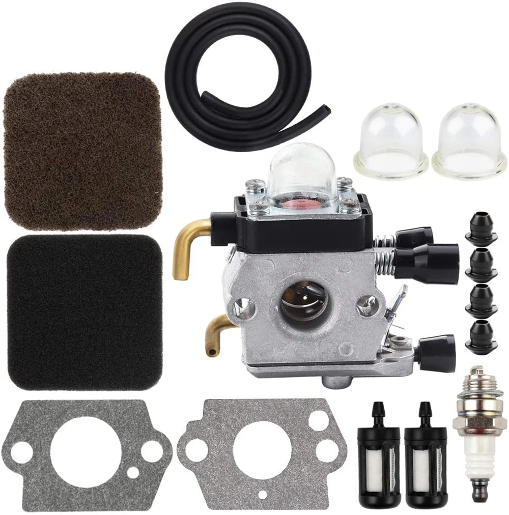 

FS74 Carburetor w Air Filter Fuel Line Kit for Sthil FS72 FS76 HS72 HS74 HS76 Trimmer Brushcutter Weedeater Parts