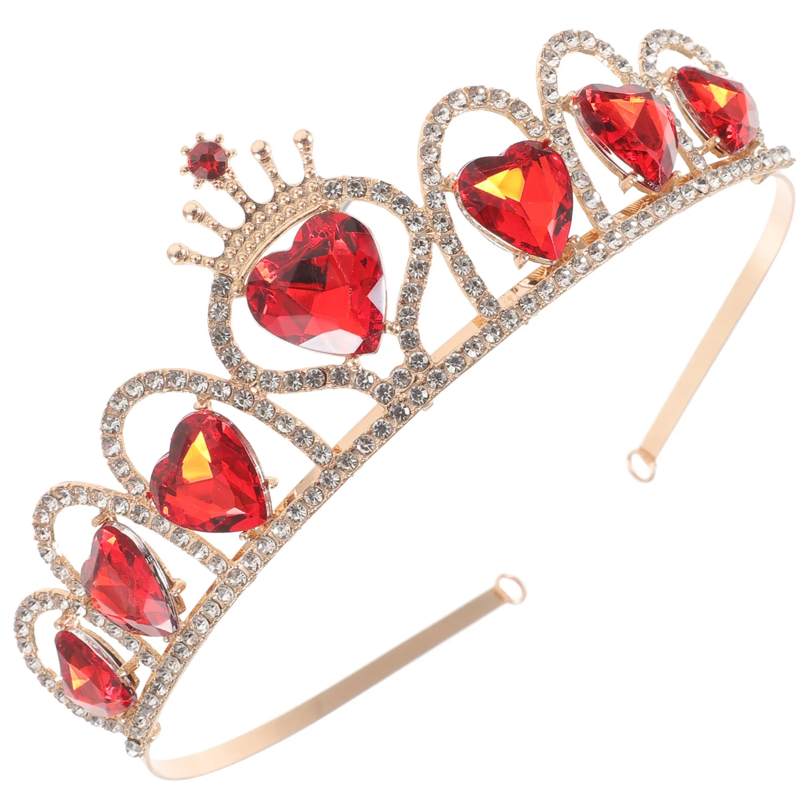 

Love Crown Headband Wedding Headwear Bridal Hair Accessories Red Headdress Women Acrylic