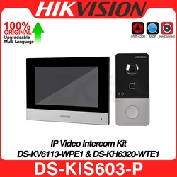 HIKVISION DS-KIS603-P Multi-language 802.3af POE IP Video intercom KIT include DS-KV6113-WPE1 & DS-KH6320-WTE1 call button