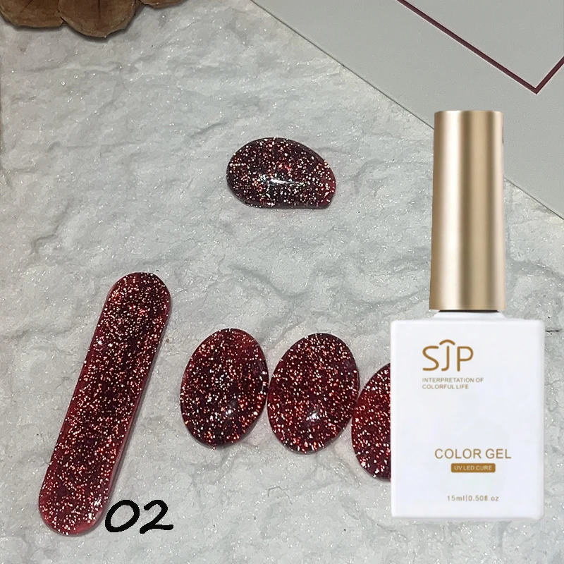 15 ml gekleurde strass gellak, rood, zilver, kaki UV-gellak, doe-het-zelf nail art, charmant en geschikt voor Franse manicures