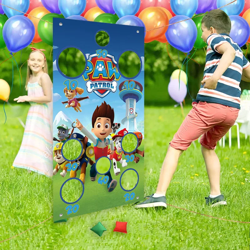 Paw Patrol Toss Game Banner for Carnival Activities Girls Boy Birthday Party Decoration Sport Outdoor Supplies Kids Toys