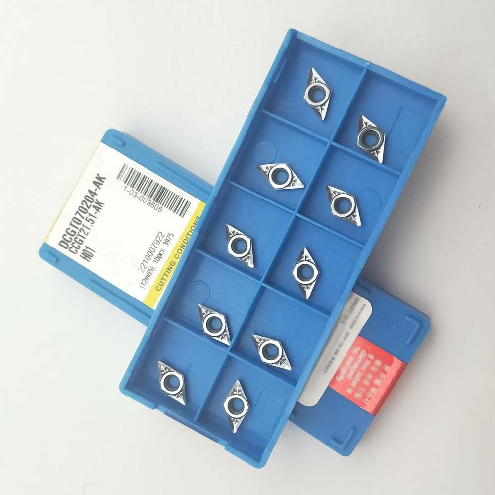 

Metalworking DCGT070204 AK H01/DCGT21.51-AK H01 Aluminum Blade Inserts Carbide Inserts For General Material Processing 10Pcs
