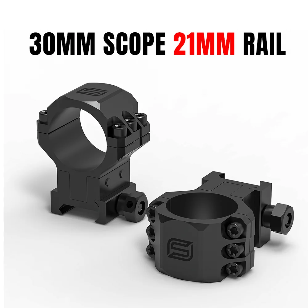 SPINA OPTICS Ringhalterung, 30mm Durchmesser, Höhenverstellbar, für Picatinny-Schiene 21mm und Schwalbenschwanz-Schiene 11mm