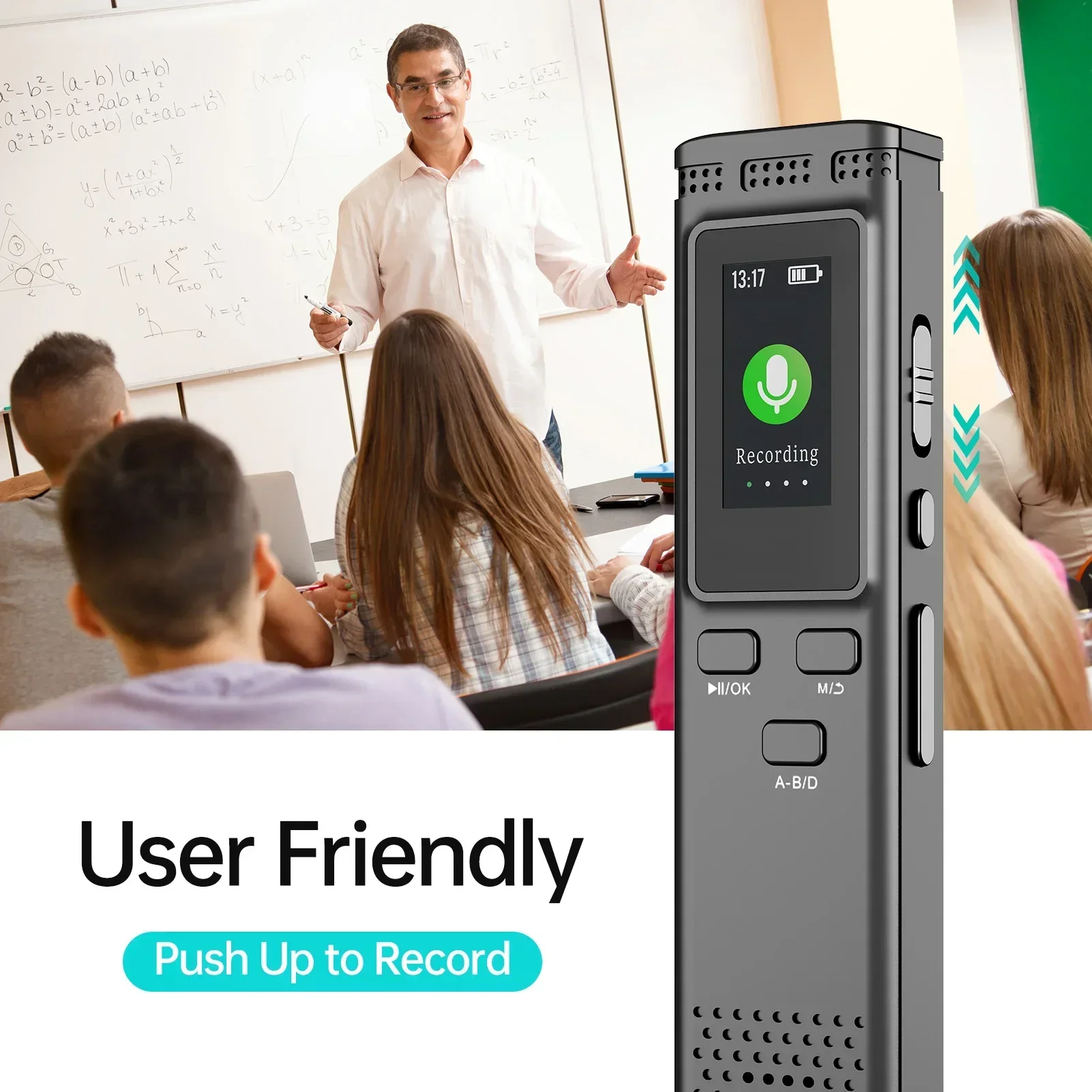

Digital Noise Reduction Voice Recorder Voice Activated Audio Recording with Playback MP3 Music Player 288hrs Kit 64GB/16GB/8GB