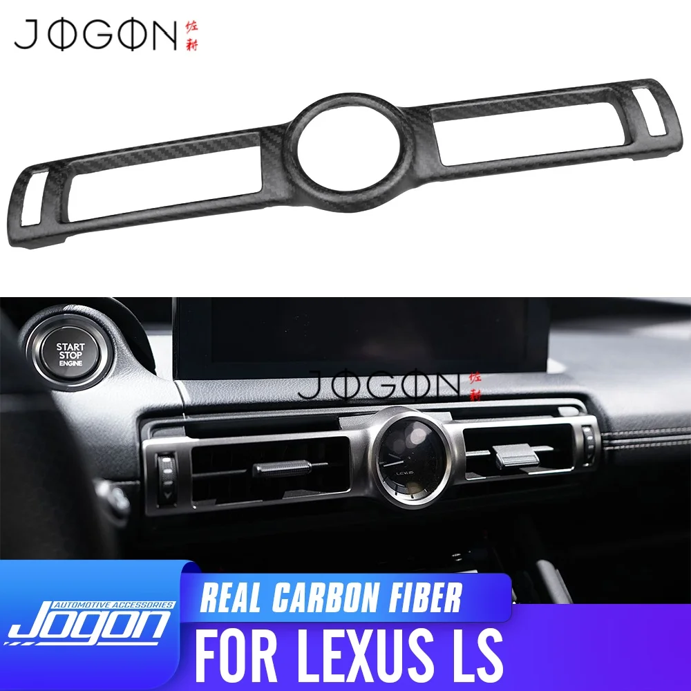 

Dry Carbon Fiber Car Interior Center Console Air AC Vent Clock Covers Trim For Lexus IS300 350 500 F Sport 2021-2025 AWD