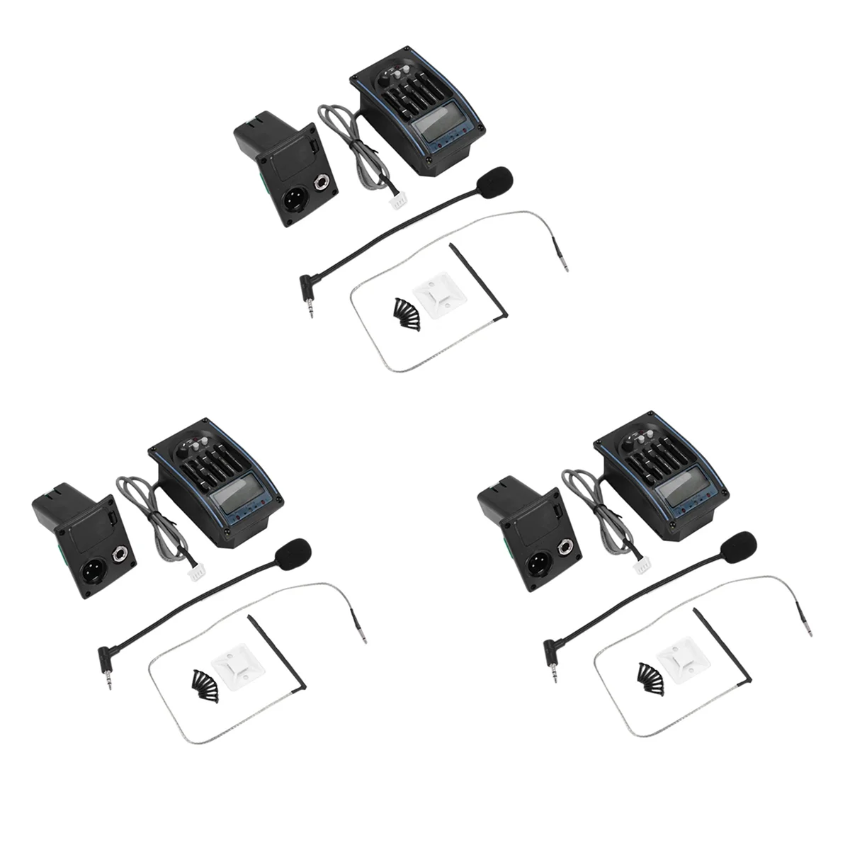 

3X 5 Bands Acoustic Guitar Pickup EQ Preamp LCD Tuner Equalizer with Mic LC-5-ABJQ