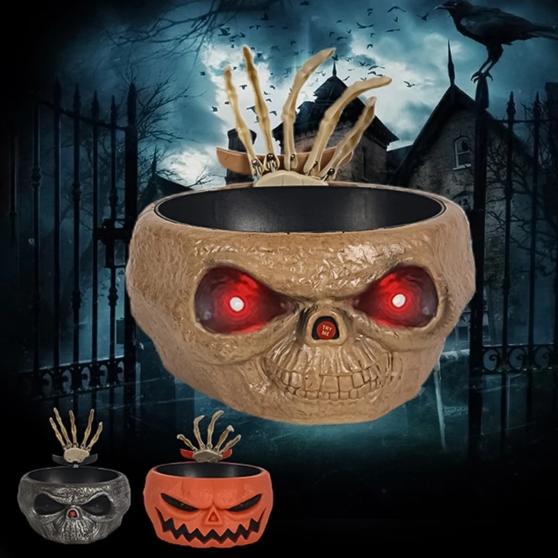 

Для Хэллоуина, конфетная посуда, скелет со светодиодом и звуком, электрическая ваза с фруктами, орнамент