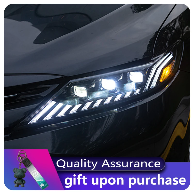 2 PCS Auto Lights For Toyota Camry 2018-2023 Front Lamp Modified DRL Headlight Full LED Projector Lens Tool Car Part Accessories