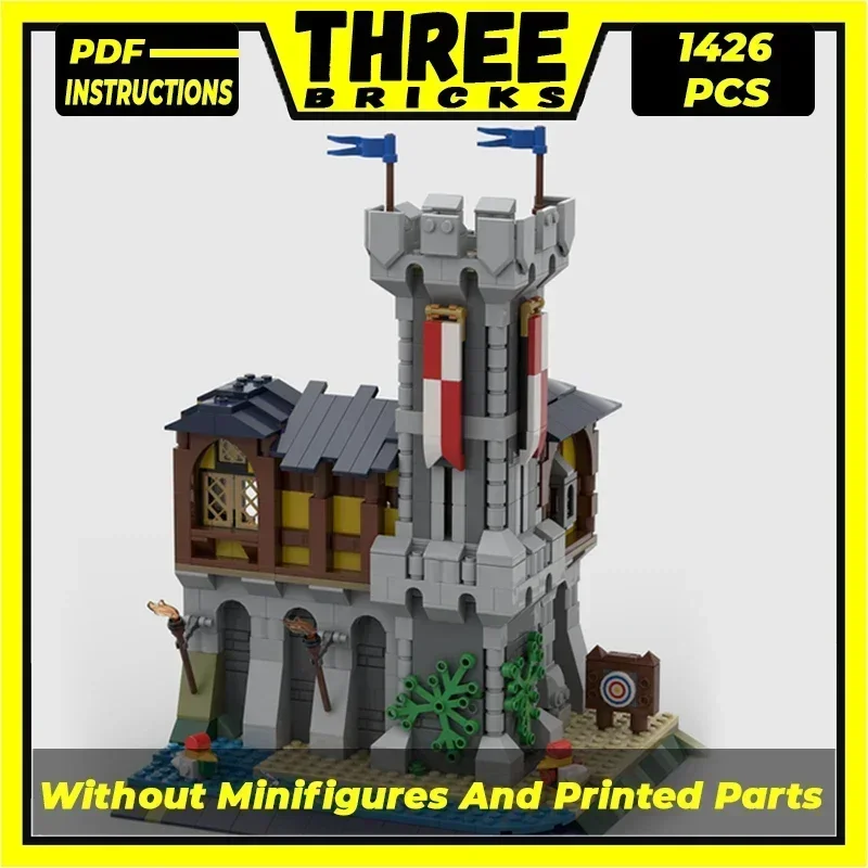 Moc Building Bricks Military Castle Model Castle Corner Technology Modular Fortress Blocks Gift Christmas Toys DIY Sets Assembly