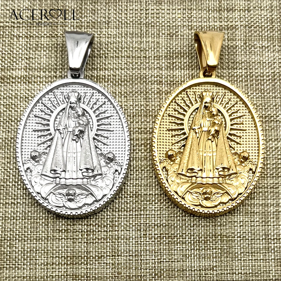 قلادة ACEROLL من الفولاذ المقاوم للصدأ لسيدةنا الخيرية، فيرجين دي لا كارييداد ديل كوبري