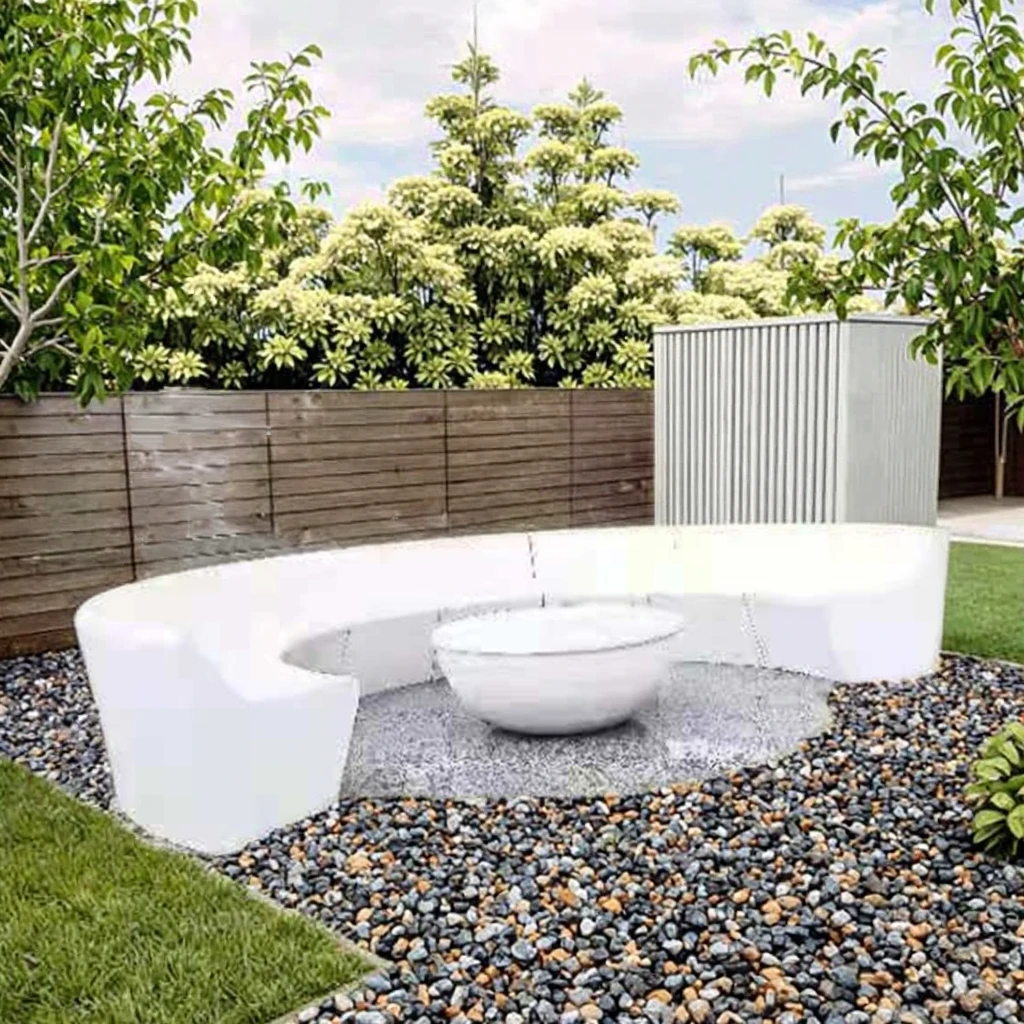 Made Cast Stone PC Stool for Outdoor Landscape & Home Park Decorative Table in Garden Buildings for City Home