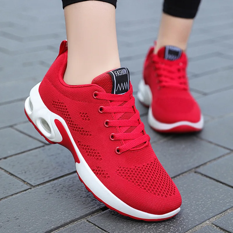 

Женская обувь больших размеров 36–44, летние сетчатые дышащие удобные кроссовки на танкетке со шнуровкой, женские кроссовки на плоской подошве, Zapatos De Mujer