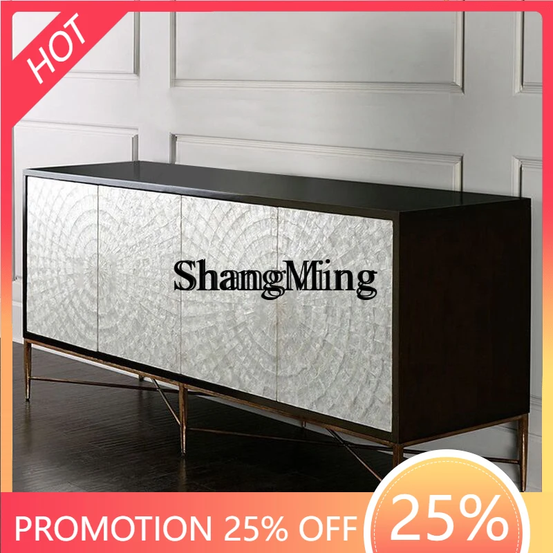 

FG good-looking light luxury four-door shell side cabinet TV cabinet furniture very simple small apartment furniture