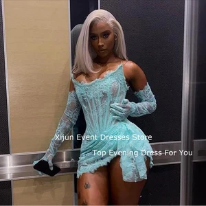 Sexy romantisches Spitzenkleid, handlosen Ärmeln, kurze Ballkleider, Saudi -Arabien, besondere Anlässe, große Größen, Sommer, 2022 6 Hauptverkaufskleid mit Mango - №1