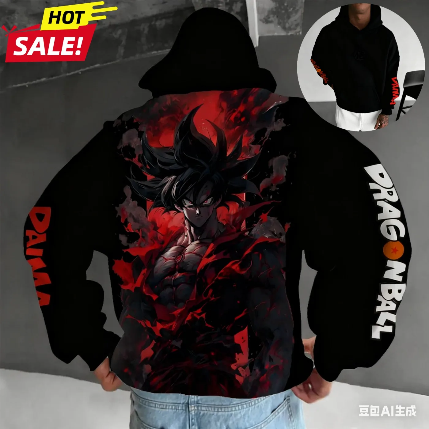 Son Goku Dragon Ball Saiyan Harajuku Fall Winter Men Hooded Sweatshirt Street Retro Women Oversized Hoodie Long-Sleeve Unisex