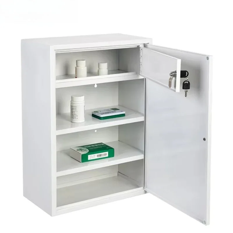 Large emergency medical box environmentally friendly metal medicine cabinet, wall-mounted modern classic design can be locked