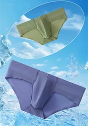 Mens sexy underwear Ice silk breathable mesh ropa interior hombre no trace U convex classic sexy tоy mens calzoncillos hombres