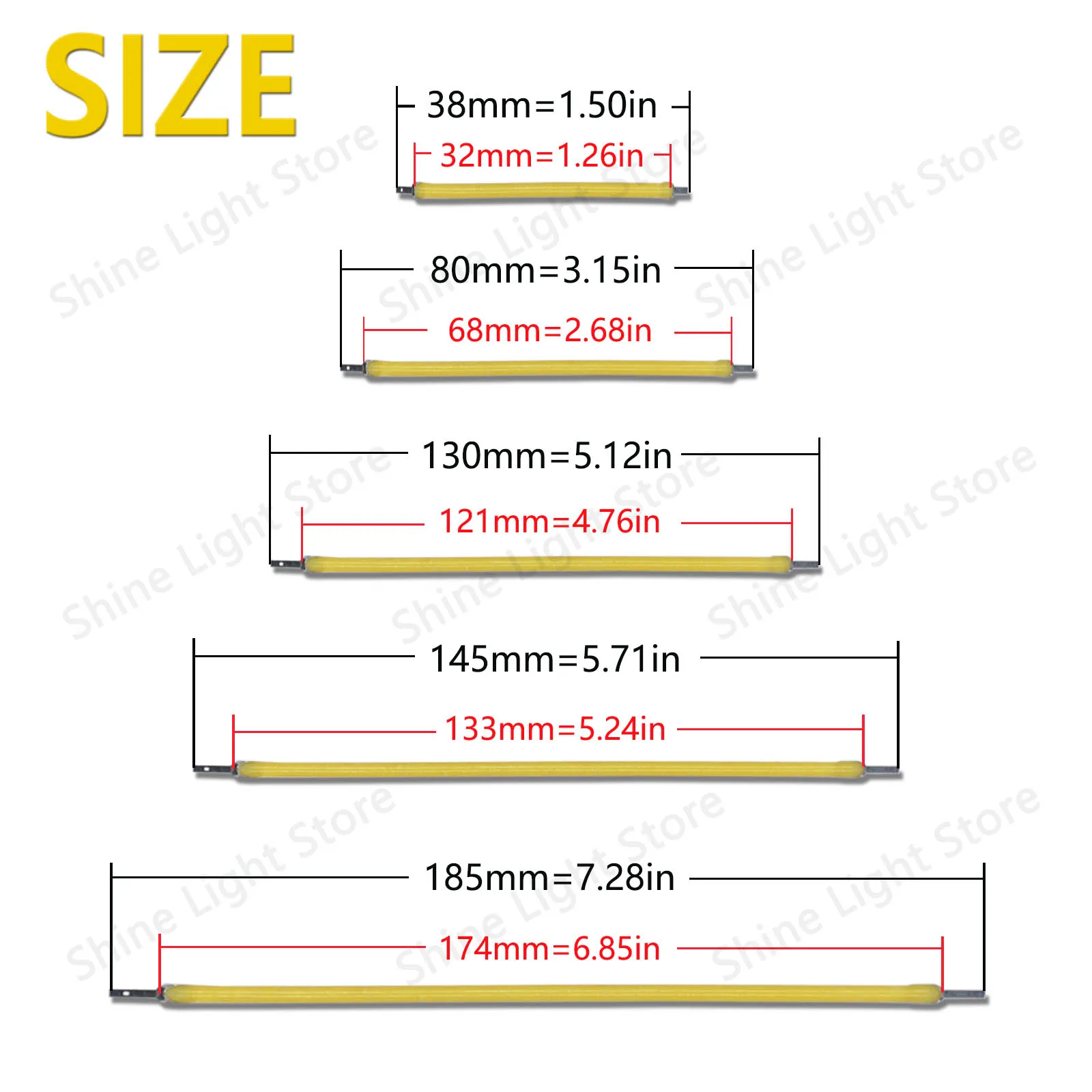 LED Flexible Filament DC3V Edison Bulb Decoration 38mm 80mm 130mm 145mm 185mm 260mm 300mm 360mm 450mm Parts and Accessories