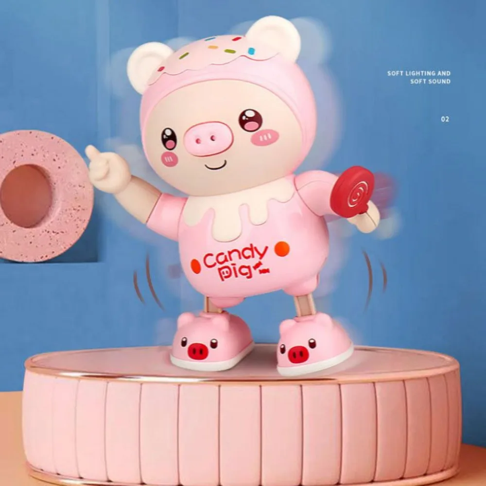 LED Lights Electronic Pets Pig Dancing Toy Swing Can Twisting Pig Cartoon Animal Music Plastics Early Education Toys