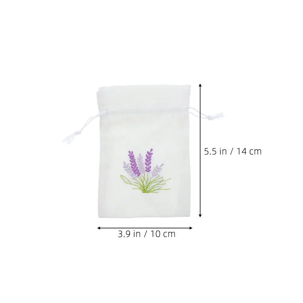 8Pcs Lavender Pattern Sachet Bags Empty Small Drawstring Pouches for DIY Wedding Party Aromatherapy Storage Small Fragrant