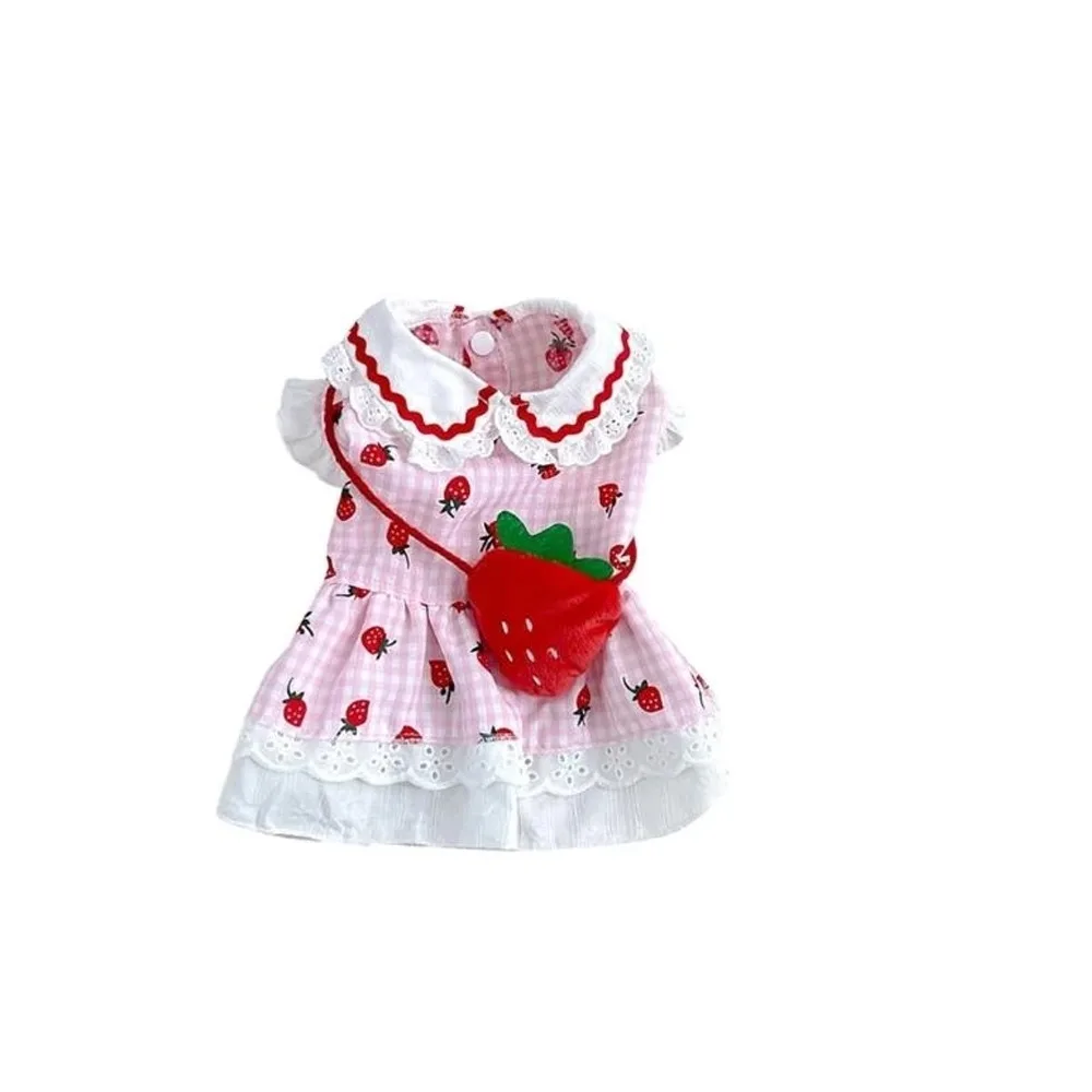 

Pet Supplies Cute Pet Strawberry Dress Soft Thin Design Dog Vest Breathable Pet Summer Clothes Pet Party