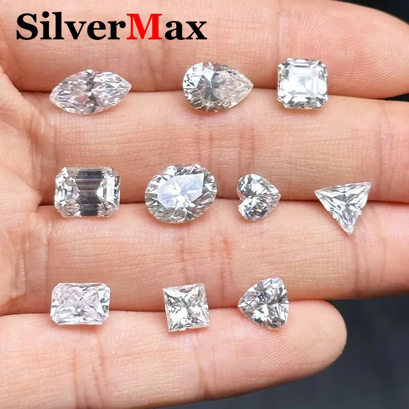 D Color Super White Moissanite Diamond Round / Oval / Pear / Radiant / Emerald / Heart / Princess / Cushion / Asscher / Triangle