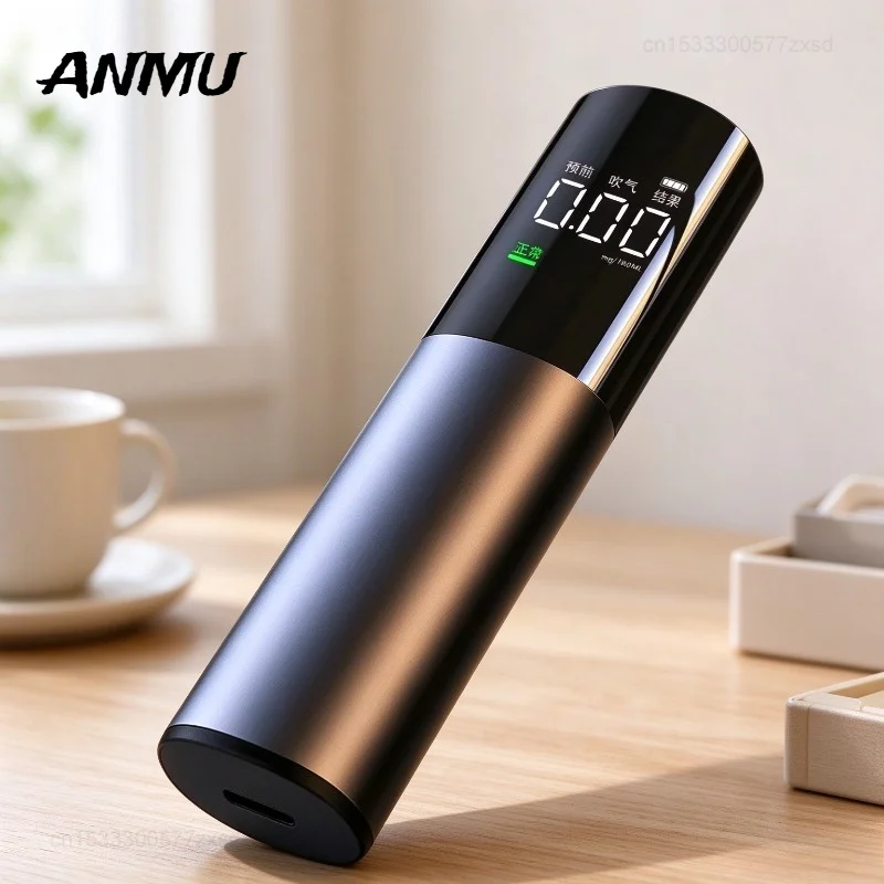 ANMU Automatic Alcohol Tester Electronic Breathalyzer LED Display Smart Self-test Drinking Detection Device Emergency Rescue Kit