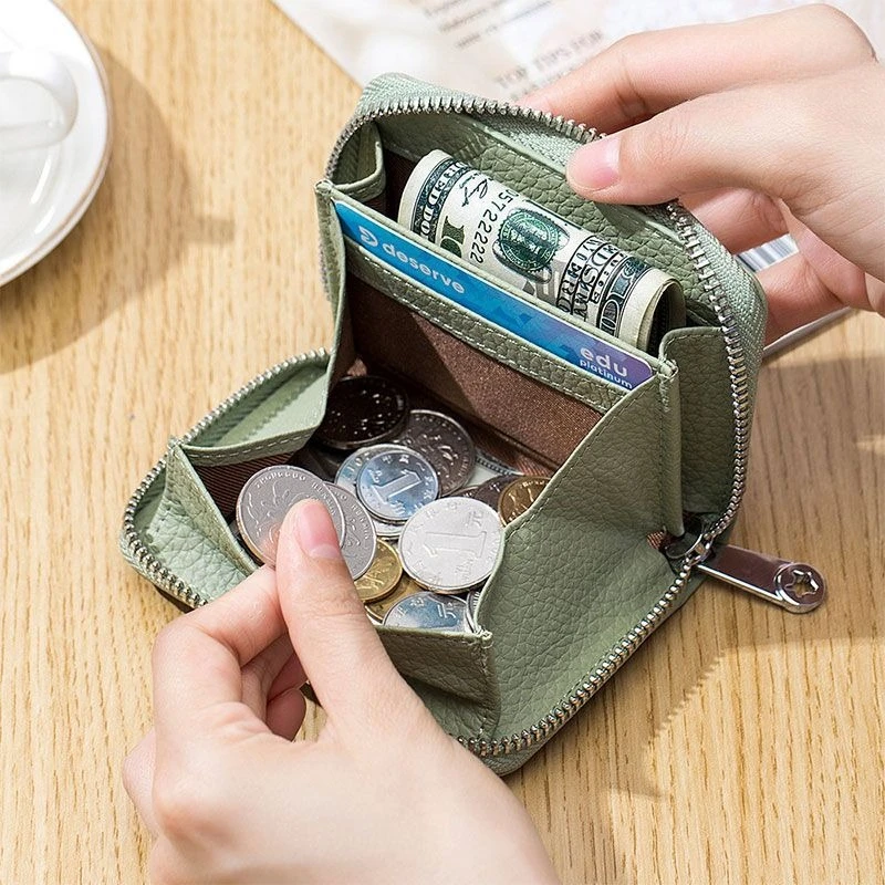 Women's Mini Zipper Wallet Fashion Short Credit Card Holder with Large Capacity Coin Purse Portable Purses