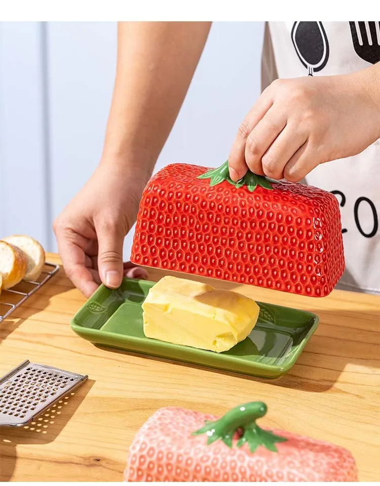 Ceramic Butter Storage Jar Western Restaurant Cheese Box Kitchen Tool Chopsticks Storage Tank Flower Vase Multi-Functional Decor