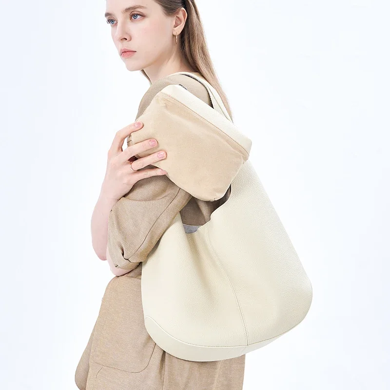 

Women's Cow Genuine Leather Bag Ladies Fashion Luxury Designer Shoulder Bags Female Casual Retro Soft Cowhide Handbags for Lady