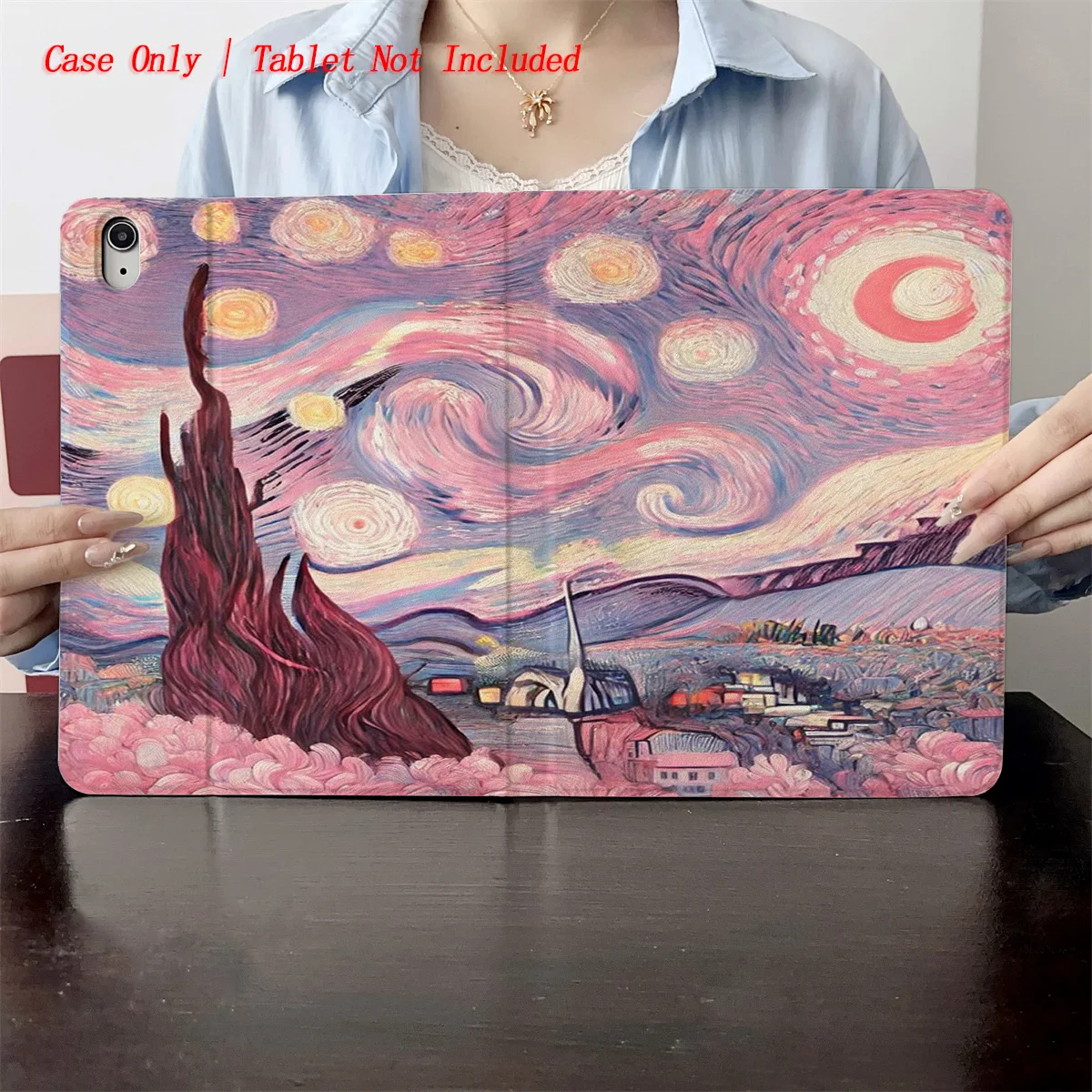 

Trendy Pink Abstract Pattern iPad Case for 11th Gen 11-inch/A10 10.9 Auto Sleep/Wake Anti-Yellowing Cover