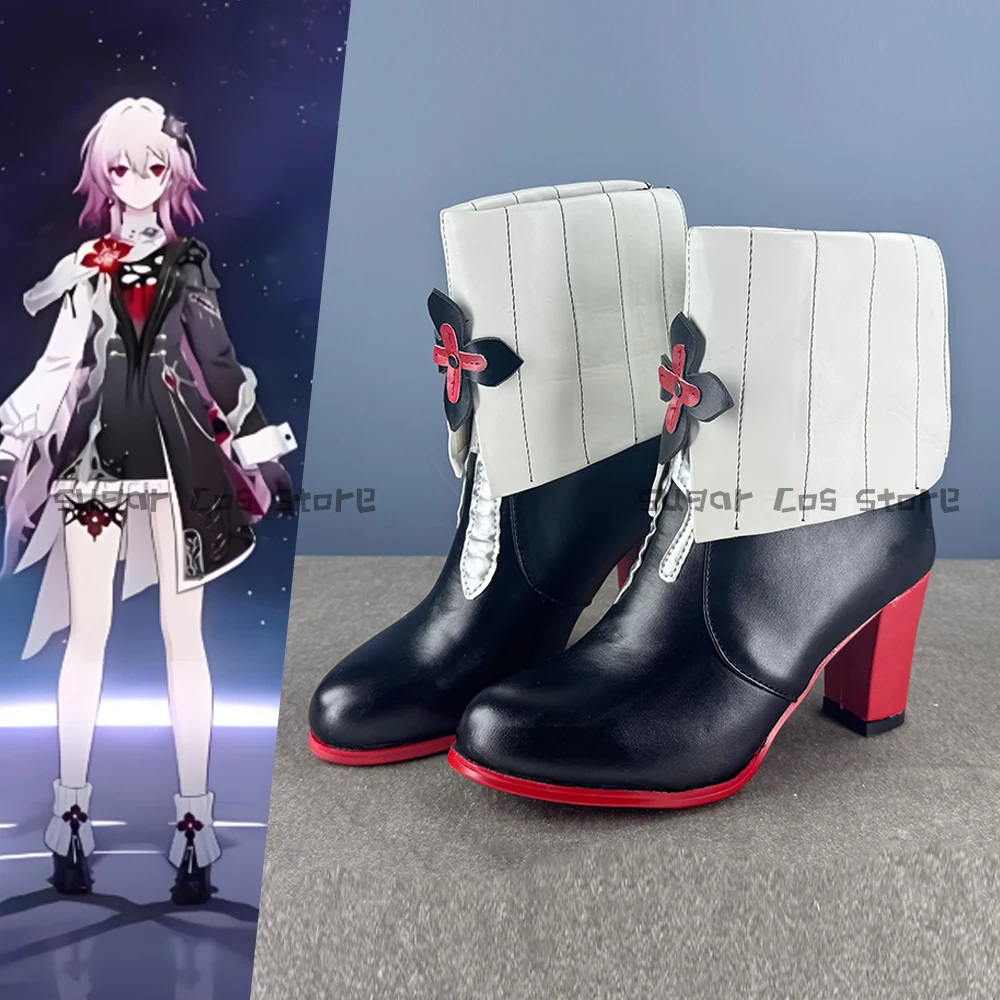 

Honkai Star Rail Evernight March 7th Cosplay Shoes Boots PU Leather Boot Uniform Prop Halloween Carnival Party For Women Men