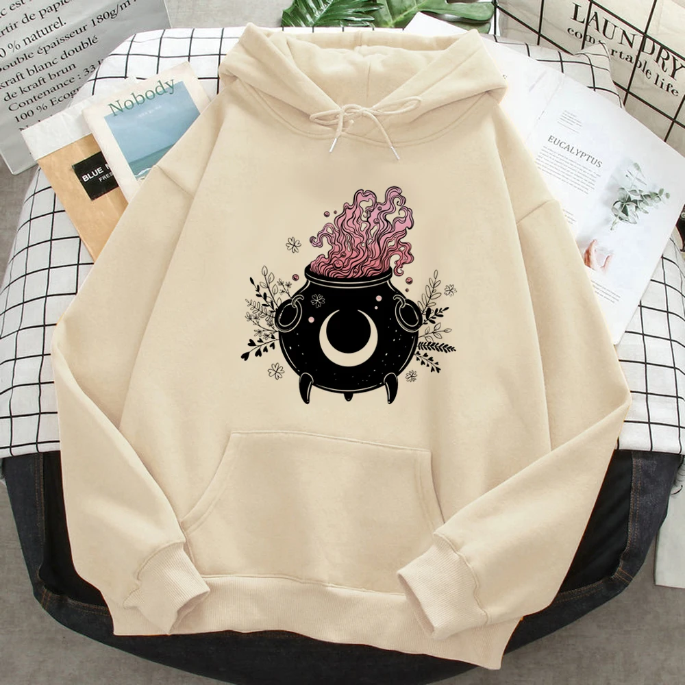 

Witch Triple Moon Gothic Sun hoodies women funny vintage Kawaii harajuku sweatshirts sweater women Winter Hooded Shirt