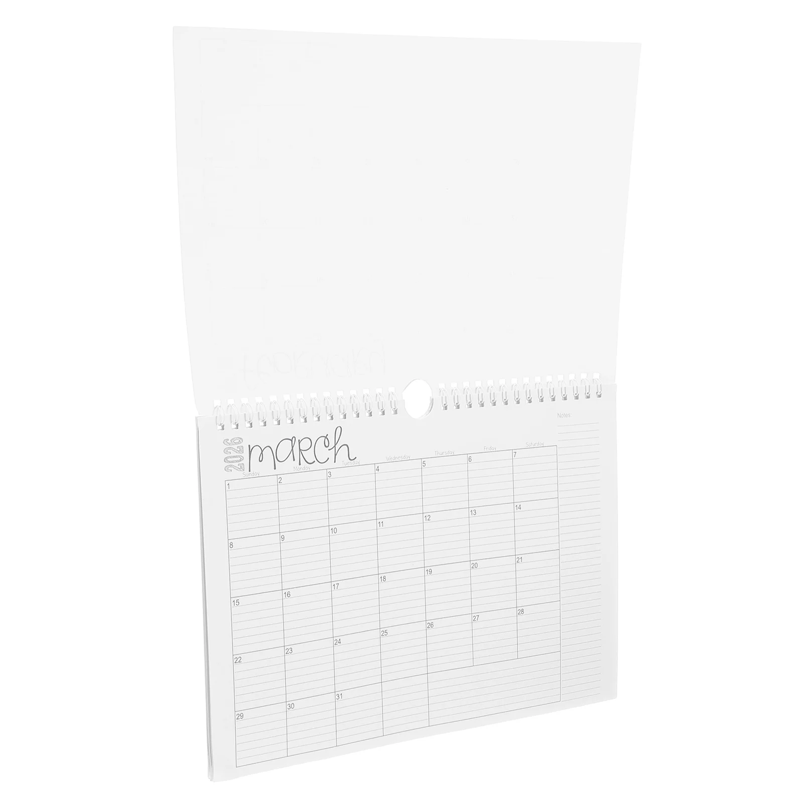

2026 Wall Calendar Hanging Paper Reusable Monthly Coil Flip Planner Office Weekly and