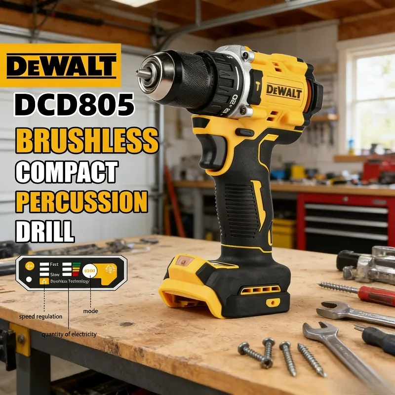 

Аккумуляторная ударная дрель-шуруповерт DEWALT DCD805, компактная, бесщеточная, многофункциональная, литий-ионная