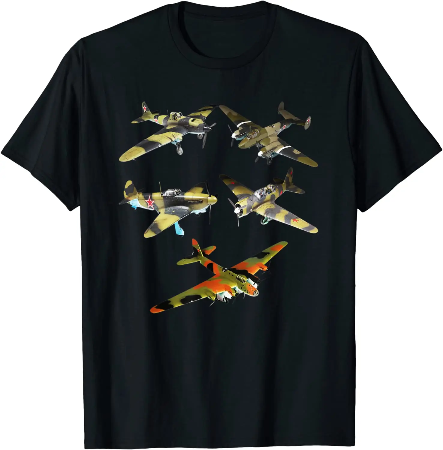 

WW2 Soviet Warplane Bomber Attack Plane Fighters Aircraft T-Shirt Short Sleeve Casual 100% Cotton O-Neck Summer Shirt