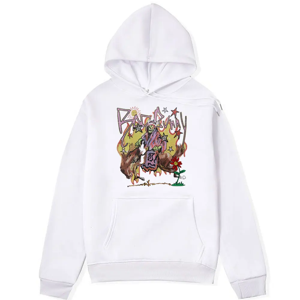 Sudadera con capucha de concierto de rapero Bad Bunny para hombre, jersey de forro polar de gran tamaño, sudadera con gráfico de Nadie Sabe Loque Va A Pasar Manana, Invierno