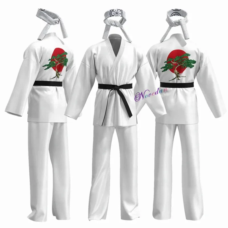 

Karate Kid Cobra Kai Costume Kid Female Men Kimono Tory Nichols Daniel LaRusso Cosplay Uniform Headband Halloween Party Outfit