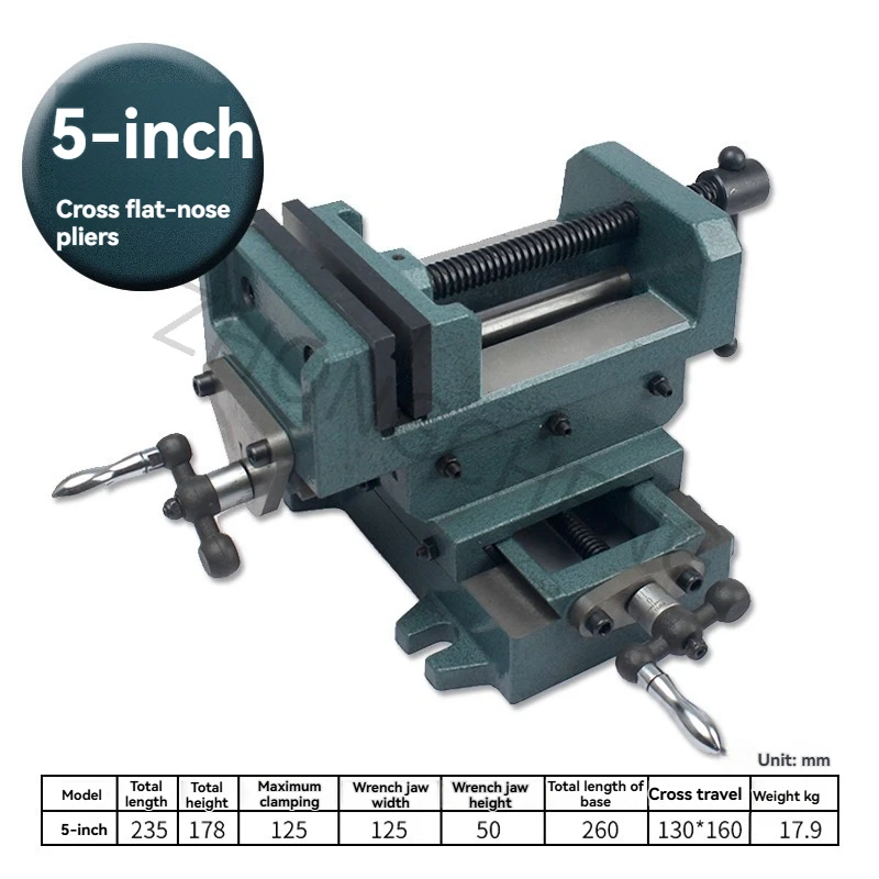 

6inch Double-direction Moving Bench Drill with Cross Flat Pliers Precision Bench Vice Milling Machine Heavy Bench Vice Clamp