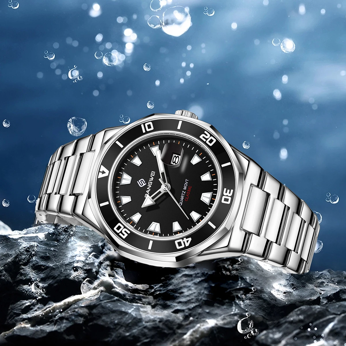 

BangWEI Роскошные деловые мужские часы Спортивные 3ATM Водонепроницаемые кварцевые часы Мужские военные наручные часы с ремешком из нержавеющей стали Relogio Masculino