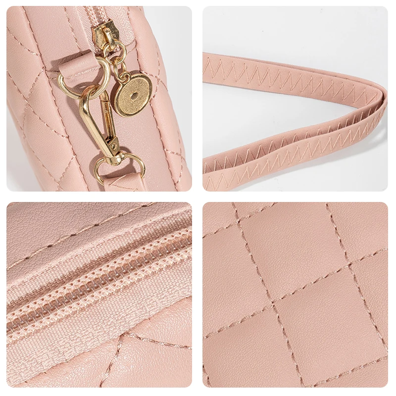 Geestock-Bolso de hombro de cuero PU para mujer, cartera bordada para teléfono móvil, bolso cruzado de moda, Mini bolso para mujer