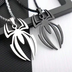 Spider Shape Cosplay Necklace Men Stainless Steel Pendant Chain Choker Jewelry Accessories Props Gift