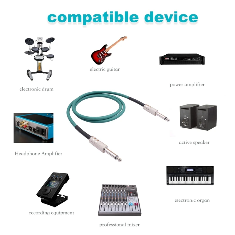 Guitar Instrument Cable Electric Guitar Cord 6.35Mm Mono Plug Connect Cable For Guitar Bass Drum Audio Device, 5 Meter image 6