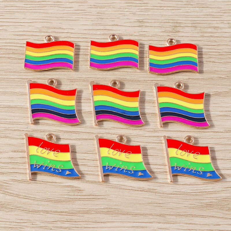 10 Stück Niedliche Bunte Emaille-Regenbogen-Herz-Mond-Anhänger für Schmuckherstellung, Halsketten, Ohrringe, Armbänder, DIY-Bastelzubehör – Detail 19