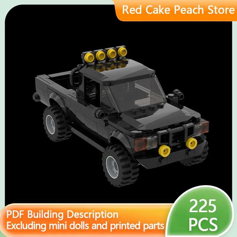 

Модель городской автомобиль MOC, строительные кирпичи, черный роскошный пикап, модульная технология, детские праздничные подарки, сборка игрушек, костюм